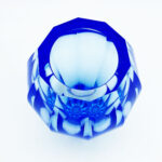 ボヘミアガラス モーゼル 花瓶 マリーンブルー